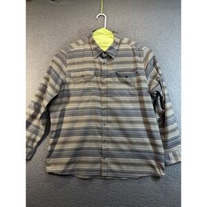 Swiss Tech Mens 2 XL Long‎ Sleeve Striped Button Up Shirt Preppy Casual